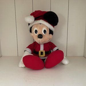 Vtg Playskool Santa Mickey Mouse Plush Christmas Santa Clause Suit Red Feet 20"